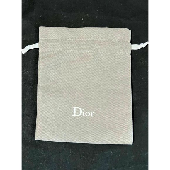 Authentic DIOR Storage Drawstring Dust Bag Cotton Gray 6" x 5" - Picture 1 of 6